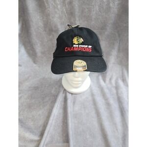 NWT 47 Brand NHL Chicago Blackhawks 2015 Stanley Cup Champions Cap Hat Fitted L